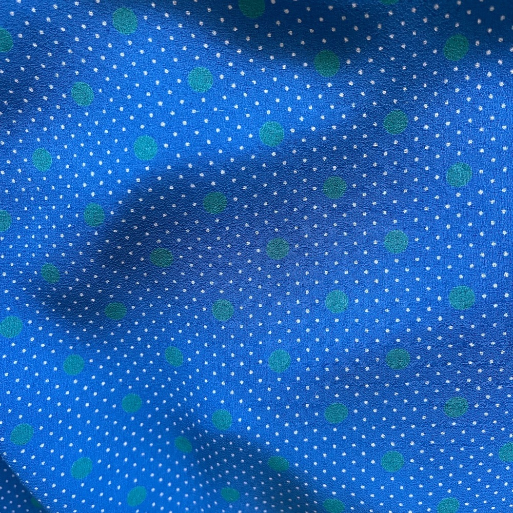 Vintage Blue and Green Polka Dot Midi Skirt